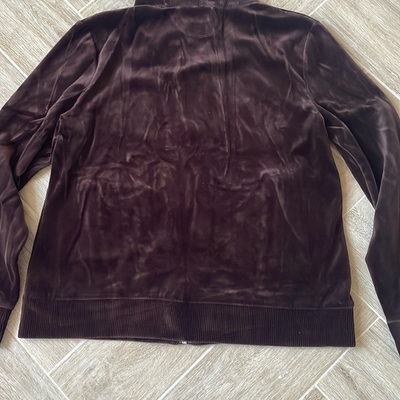 + JONES NEW YORK + Velour Dark Brown Hoodie - Picture 8 of 8